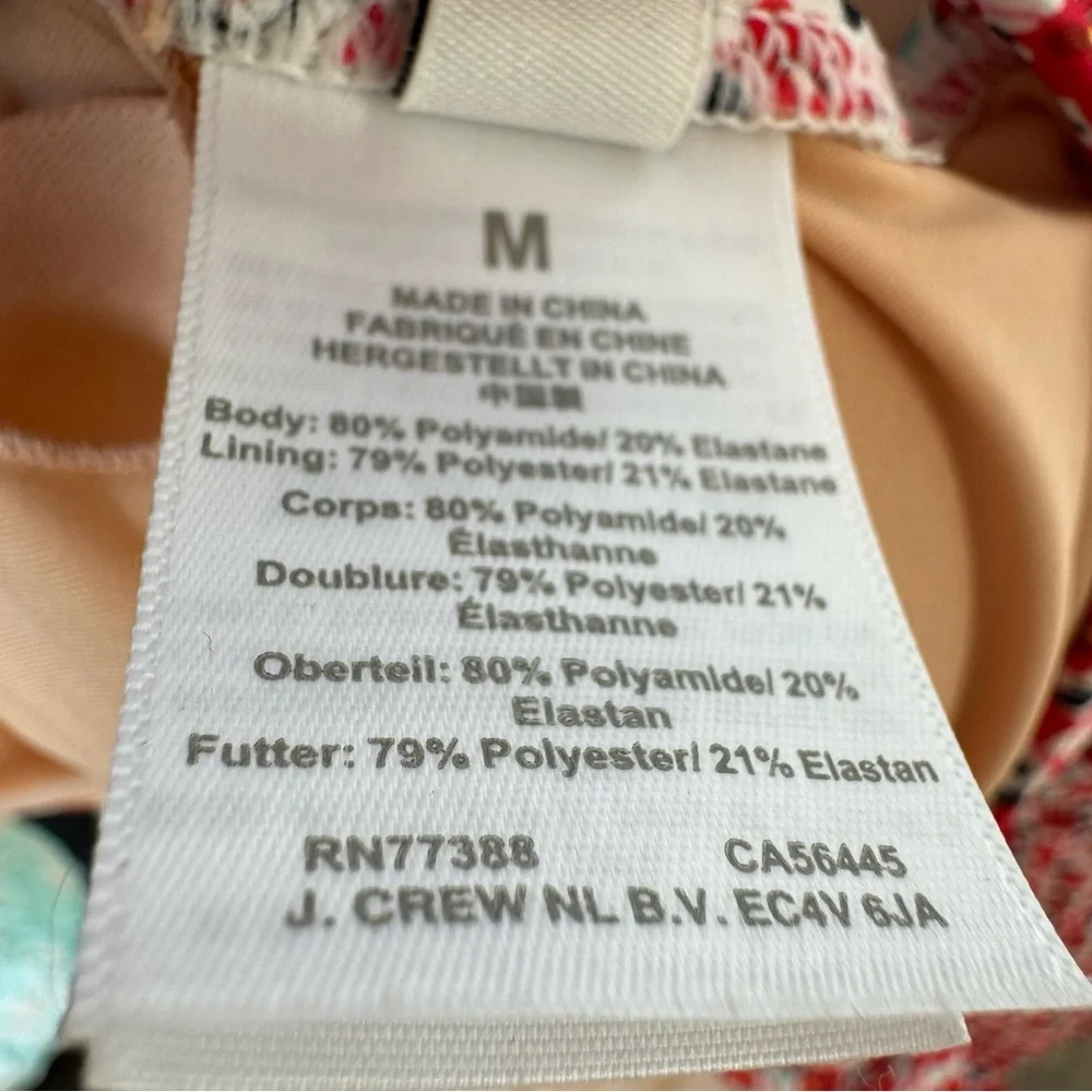 J. Crew Floral Print Bikini High Waist‎ Bottoms & Ruffle on Top Bottom-XS Top-M